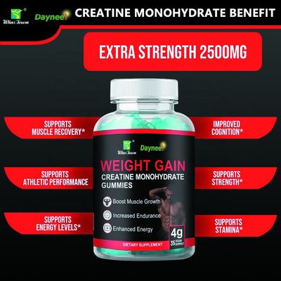 Private Label Kreatin Monohydrat Kaugummi für Gewichtszunahme 24 Monate Haltbarkeit