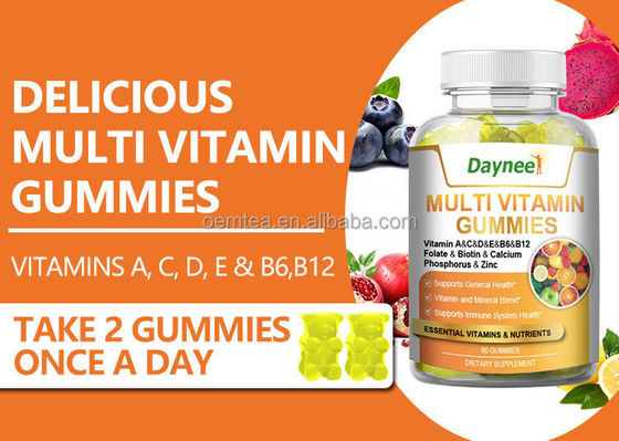 60 Gummies Multi Vitamin Private Label Nahrungsergänzungsmittel zur Verbesserung des Immunsystems