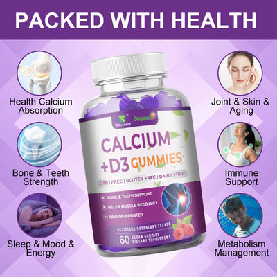 24 Monate Haltbarkeit Kalzium D3 Vitamin Magnesium Gummies zur Unterstützung der Knochenentwicklung