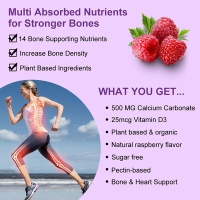24 Monate Haltbarkeit Kalzium D3 Vitamin Magnesium Gummies zur Unterstützung der Knochenentwicklung
