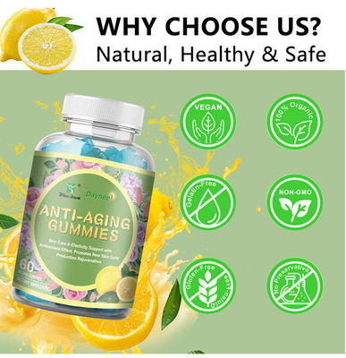 Speichermethode bei Raumtemperatur Lutein Kollagen Anti-Aging Gummies zur Hautbleiche