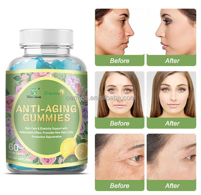 Speichermethode bei Raumtemperatur Lutein Kollagen Anti-Aging Gummies zur Hautbleiche