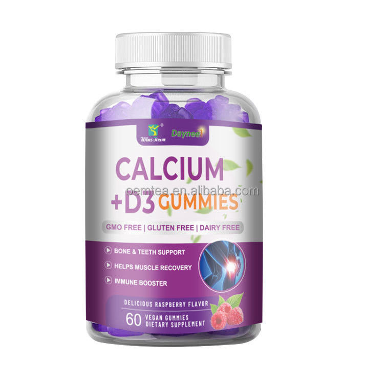 24 Monate Haltbarkeit Kalzium D3 Vitamin Magnesium Gummies zur Unterstützung der Knochenentwicklung