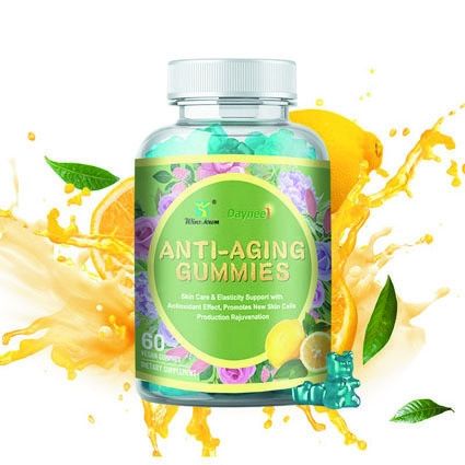 Speichermethode bei Raumtemperatur Lutein Kollagen Anti-Aging Gummies zur Hautbleiche